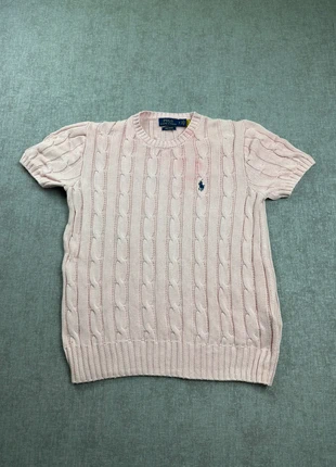 T-shirt Ralph Lauren torsadée | Taille M femme | rose logo bleu marine, brand: Ralph Lauren, condition: Very good, size: M / 38 / 10, €40.00, €42.70 includes Buyer Protection Pro