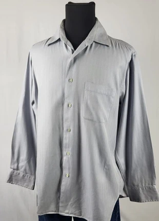 Chemise Eden Park gris clair chevrons homme 44 double retors élégante poche logo nœud rose, marca: Eden Park, estado: Muito bom, tamanho: XL, €19.00, €20.65 inclui Proteção do Comprador Pro