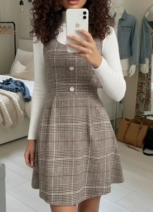 Robe élégante femme marron & beige style A-line – Taille S, marque: Maison Rive, état: Très bon état, taille: S / 36 / 8, 45,00 €, 47,95 € Protection acheteurs incluse