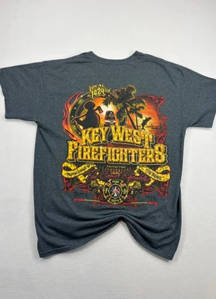 T-shirt Vintage Gildan “Key West Firefighters” gris chiné – Taille XL, marque: Vintage Dressing, état: Très bon état, taille: XL, 24,90 €, 26,85 € Protection acheteurs (Pro) incluse