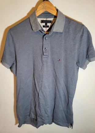 Tommy Hilfiger men's grey textured polo shirt – Size M (Slim Fit), brand: Tommy Hilfiger, condition: Very good, size: M, €7.00, €8.05 includes Buyer Protection