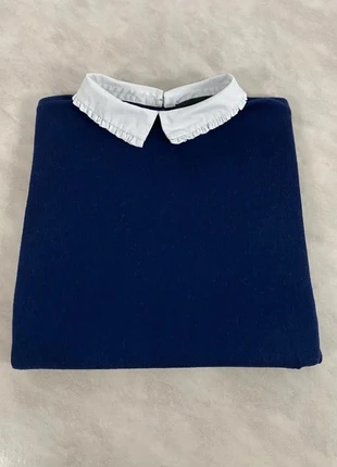 Etam – Pull bleu marine col chemise blanc intégré femme – Taille S (FR 36) Code 292N, marque: Etam, état: Très bon état, taille: S / 36 / 8, 15,00 €, 16,45 € Protection acheteurs (Pro) incluse