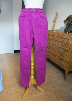 Pantalon slim toile coton rose/prune 40 Cimarron, marque: CIMARRON, état: Très bon état, taille: L / 40 / 12, 7,00 €, 8,05 € Protection acheteurs incluse