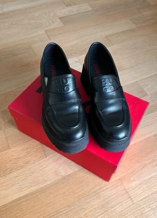 HUGO Black Chunky Leather Loafers, brand: Hugo, condizioni: Ottime, taglia: 38, €50.00, €53.20 include la Protezione acquisti