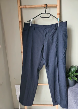 Pantalon de costume bleu marine à carreaux discrets – Taille 48 – Élégant et classique, condizioni: Ottime, taglia: 4XL, €15.00, €16.45 include la Protezione acquisti