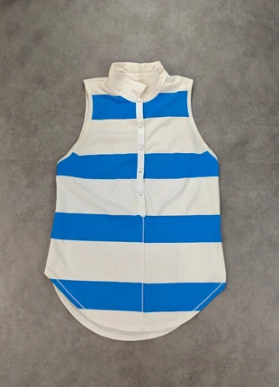 Haut de Sport Lululemon Blanc et Bleu - Top Femme Taille 6, merk: Lululemon, staat: Goed, maat: S / 36 / 8, € 12,80, € 14,14 inclusief Kopersbescherming Pro