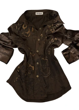 embroidered whimsical floral shirt camicia di seta 90s 2000s y2k japan style siren office coquette, brand: Japan Style, condizioni: Ottime, taglia: M / IT 42 / EU 38, €25.00, €26.95 include la Protezione acquisti