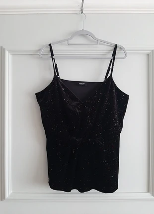 Simply Be Black Sparkly Velvet Cami Top UK22, brand: Simply Be, condition: Very good, size: 4XL / UK 32-34, £4.00, £4.90 includes Buyer Protection