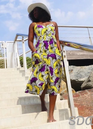 robe évasée à bretelle en wax africain, marca: Africa, estado: Muito bom, tamanho: M / 38 / 10, €25.00, €26.95 inclui Proteção do Comprador Pro