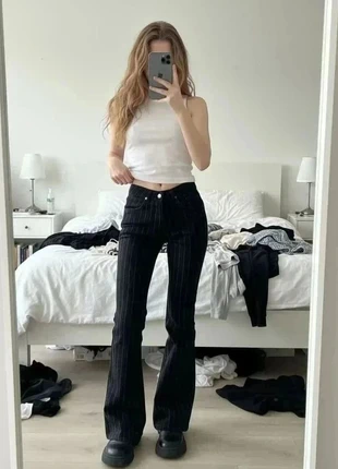 jean flare noir à rayures style y2k #024, marque: Ruelle Y2K, état: Très bon état, taille: M / 38 / 10, 58,99 €, 62,64 € Protection acheteurs incluse