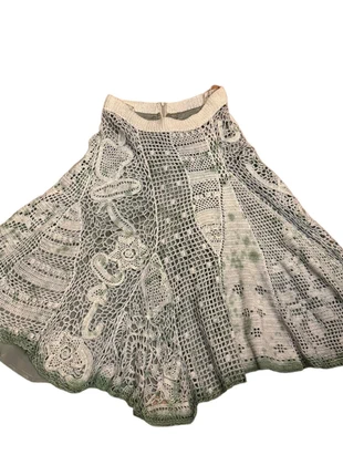 Y2K Maria Bonita Crochet Lace Midi Skirt Ivory Green Lined Brazil size medium, brand: Maria Bonita, condition: Good, size: M / UK 12-14, £75.78, £80.27 includes Buyer Protection