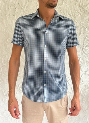 Chemise chemisette à carreaux | bleu et blanc | H&M | taille S slim fit, brand: H&M, condizioni: Ottime, taglia: S, €3.00, €3.85 include la Protezione acquisti