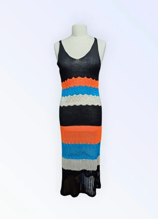 Robe longue en maille rayée – Fabriquée en Italie, condition: Very good, size: One size, €15.00, €16.45 includes Buyer Protection