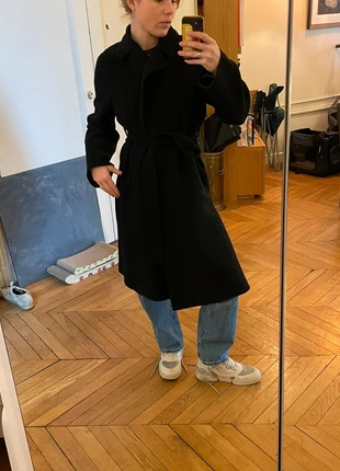 Black long wrap coat, brand: Zara, condizioni: Buone, taglia: XS / IT 38 / EU 34, €15.00, €16.45 include la Protezione acquisti