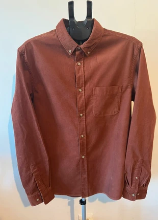 Chemise homme en velours côtelé marron-Rouge - H&M Logg - Coupe Regular, marque: H&M, état: Très bon état, taille: L, 15,00 €, 16,45 € Protection acheteurs incluse