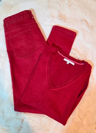 Un ensemble élégant comprenant un pull et un pantalon bordeaux., merk: LolaLiza, staat: Heel goed, maat: L / 40 / 12, € 15,00, € 16,45 inclusief Kopersbescherming