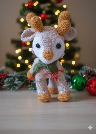 Cerf au crochet Amigurumi Peluche déco noel laine acrylique, brand: Fait Main, condition: Very good, €24.00, €25.90 includes Buyer Protection
