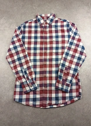 Chemise en flanelle à carreaux Merona rouge/blanche/bleu vintage taille S homme, brand: Vintage Dressing, condition: Very good, size: S, €10.00, €11.20 includes Buyer Protection Pro