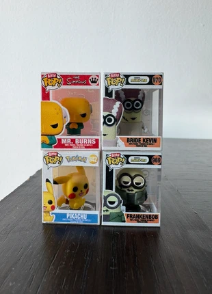 Pack 4 Bitty Pops - Pikachu, Mr. Burns, FrankenBob e Bride Kevin, marca: Funko Pop, estado: Novo com etiquetas, tamanho: Tamanho único, €10.00, €11.20 inclui Proteção do Comprador
