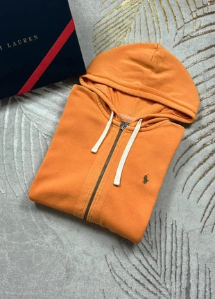 Gilet à capuche Ralph Lauren orange logo brodé vert, brand: Ralph Lauren, condizioni: Ottime, taglia: S, €65.00, €68.95 include la Protezione acquisti Pro