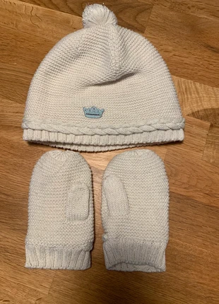Bonnet et moufles sergent major blancs avec paillettes, merk: Sergent Major, staat: Heel goed, maat: 3 jaar / 98 cm, € 2,00, € 2,80 inclusief Kopersbescherming