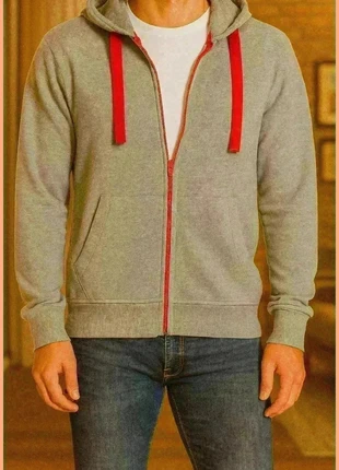 veste zippee grise et rouge, condition: Very good, size: S, €7.00, €8.05 includes Buyer Protection