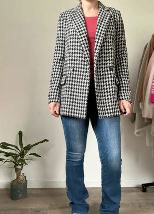 H&M Veste blazer en tweed noir et blanc – Taille 36 – Très bon état, marca: H&M, estado: Muy bueno, tamaño: S / 36 / 8, 15,00 €, 16,45 € Protección al comprador incluida