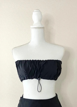 Black Fashion - Crop Top Sans Bretelles Avec Détails Élastiques - Noir - Taille M, brand: Black Fashion, condition: New with tags, size: M / 38 / 10, €7.50, €8.58 includes Buyer Protection Pro