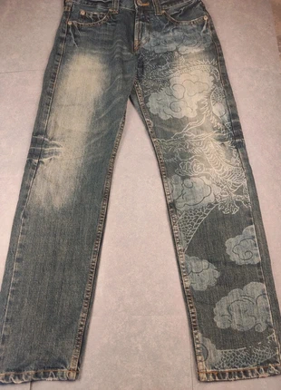 Jean denim vintage japanese dragon katakuri burning violet taille 38, marke: Vintage Dressing, zustand: Sehr gut, größe: M, 70,00 €, 74,20 € beinhaltet Vinted-Käuferschutz Pro