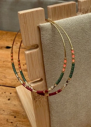 Créoles Miyuki Framboisine, marque: PBdeC, état: Très bon état, 11,00 €, 12,25 € Protection acheteurs incluse