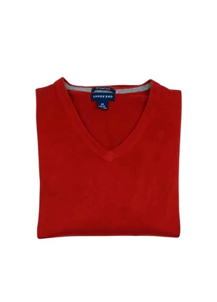 Pull col V Lands'End rouge bordeaux supima coton - Taille M 38/40, brand: Lands' End, condition: Very good, size: M / 38 / 10, €11.90, €13.20 includes Buyer Protection Pro