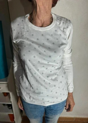 Pull d’hiver Tommy Hilfiger Blanc Gris- Logo- taille M- femme, marque: Tommy Hilfiger, état: Très bon état, taille: M / 38 / 10, 14,90 €, 16,35 € Protection acheteurs incluse