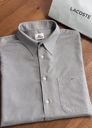 Chemise Lacoste manches longues grise/marron coupe droite Taille 44, brand: Lacoste, condition: Very good, size: 18 in | 44 cm, €25.00, €26.95 includes Buyer Protection