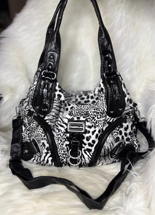 🐾 Sac imprimé animalier noir & blanc – style rock Y2K, brand: Vintage Dressing, condition: Very good, €79.99, €84.69 includes Buyer Protection Pro