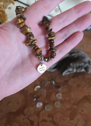 🐯 Bracelet en éclats d’Œil de Tigre & Pendentif Signe Astrologique 🌌, marca: 💜 Bracelet en éclats d’Améthyste & Pendentif Signe, estado: Nuevo sin etiquetas, 4,90 €, 5,85 € Protección al comprador incluida