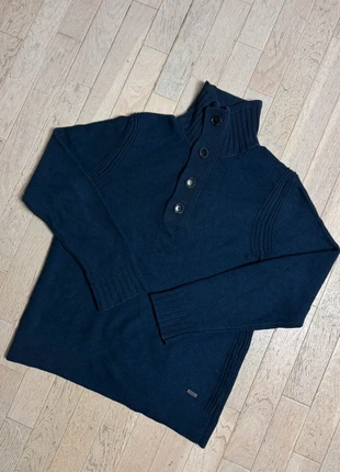 Pull col montant 1/4 boutonné Hugo Boss bleu marine maille épaisse 70% pure laine homme taille M, marque: Hugo Boss, état: Très bon état, taille: M, 50,00 €, 53,20 € Protection acheteurs incluse
