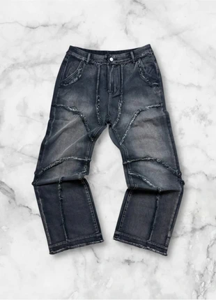 Jean gris foncé effet délavé coutures apparentes taille M style streetwear Y2K vintage coupe droite, marque: y2k, état: Très bon état, taille: M, 50,00 €, 53,20 € Protection acheteurs (Pro) incluse