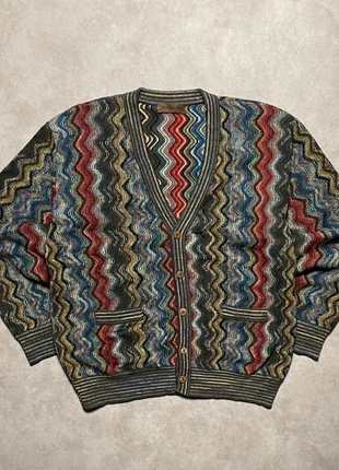 Vintage coogi style eiffeil knit cardigan multicolore made in Corea Massimo XL, brand: Vintage Dressing, condition: Very good, size: XL, €40.00, €42.70 includes Buyer Protection
