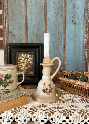 🌸 Bougeoir ancien en grès – motif floral 🌸, marke: grès de France, zustand: Neu, mit Etikett, 13,00 €, 14,35 € inklusive Vinted-Käuferschutz