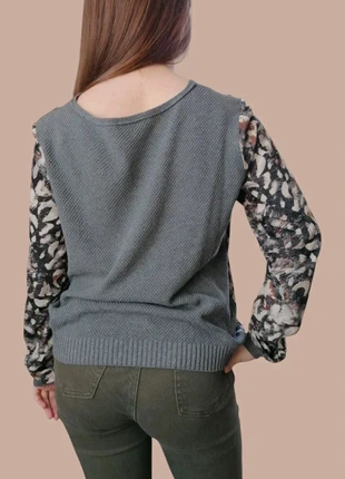 Haut bi-matière Zara L animal print gris/marron | Top mixed fabrics | Bluse | Top gemengd, brand: Zara, condition: Very good, size: L / 40 / 12, €8.00, €9.10 includes Buyer Protection