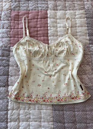 coquette cream floral print boho babydoll camisole vintage prairie cottage, marca: COQUETTE, estado: Muy bueno, tamaño: M / 38 / 10, 30,00 €, 32,20 € Protección al comprador Pro incluida