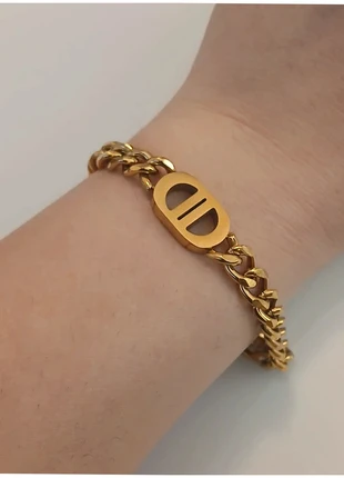 Bracelet doré réglable en acier inoxydable – maillon épais tendance vintage rétro, merk: ZAG, staat: Heel goed, € 5,90, € 6,90 inclusief Kopersbescherming Pro