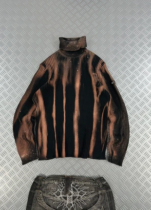 Y2k knitted sweater ribbed turttle neck distressed oversize boxy style fire graphic opium, marque: Vintage Dressing, état: Très bon état, taille: XXL, 39,90 €, 42,60 € Protection acheteurs incluse