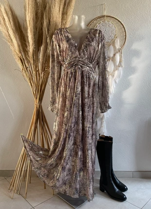 Robe longue habillée vieux rose gris argenté doré taille 46 curvy, marque: Robe, état: Très bon état, taille: XXXL / 46 / 18, 39,99 €, 42,69 € Protection acheteurs (Pro) incluse