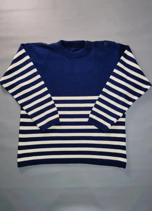 Pull marinière à rayure avec boutonnage épaule made in France bleu marine - blanc Taille S, brand: Vintage Dressing, condition: Very good, size: S, €30.00, €32.20 includes Buyer Protection Pro