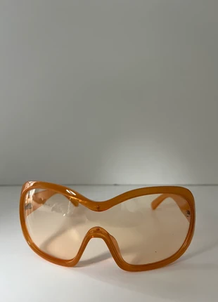 Y2K oversized orange rounded frame light orange lens wrap around sunglasses, brand: y2k, condition: Very good, £15.00, £16.45 includes Buyer Protection Pro