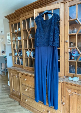 John Rocha Navy Evening Jumpsuit Size 18 Navy Lace Top Jumpsuit – Elegant Party & Evening Wear, brand: John Rocha, condition: Good, size: XXXL / 18, £8.00, £9.10 includes Buyer Protection