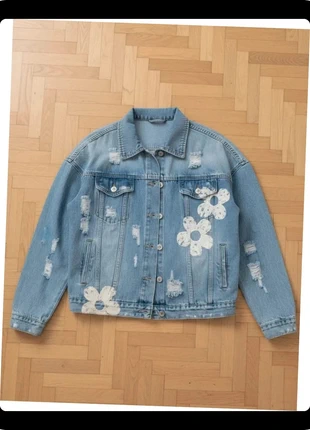 Veste en jean femme imprimé fleuri – taille M, marke: CHIC, zustand: Sehr gut, größe: M / 38 / 10, 54,90 €, 58,35 € inklusive Vinted-Käuferschutz