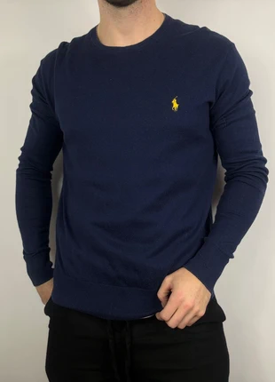 Pull bleu col rond logo brodé | Ralph Lauren (Taille M), brand: Ralph Lauren, condition: Very good, size: M, €40.00, €42.70 includes Buyer Protection