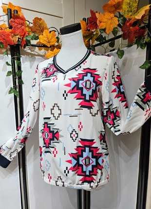 -Cecil~ Suéter Estampado Ikat 100% algodón T-M, marque: Cecil, état: Très bon état, taille: M / 38 / 10, 13,00 €, 14,35 € Protection acheteurs incluse